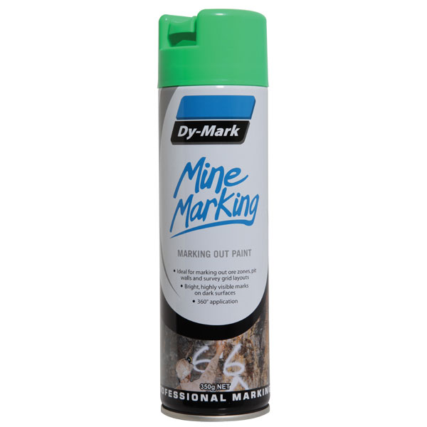 DY-MARK MINE MARKING VERTICAL FLURO GREEN 350G AEROSOL 